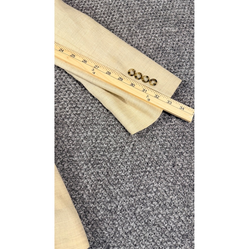 Jos. A. Bank Sport Coat 44 RG Beige Linen Wool Blend Two Button Blazer spring - Picture 12 of 16